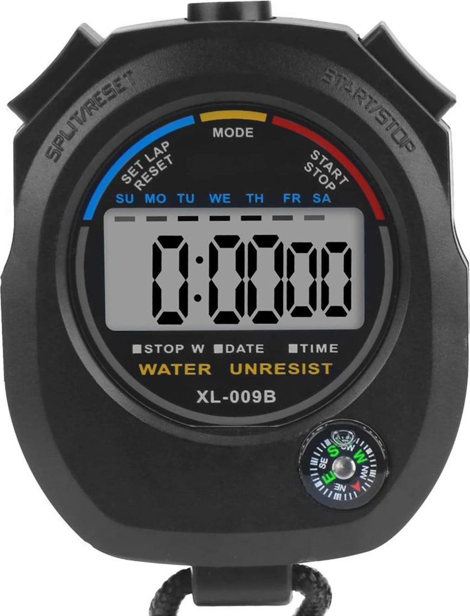 Stoppuhr Sport Timer Uhr Multifunktions Taschenuhr Digital Stopuhr Alarm Kompass