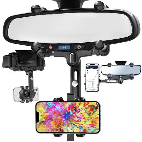 1 Autotelefonhalter mit 360° Drehung für sicheres Fahren Schwarz/Silber - Easy2sell - Deluxe
