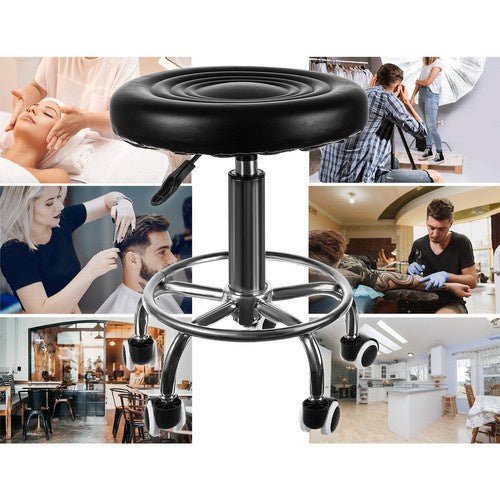 1 Drehhocker mit Fußstütze für besseren Komfort – schwarz - Easy2sell - Deluxe