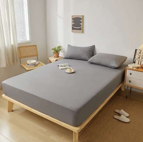 1 Spannbettlaken aus Baumwolljersey mit Gummizug grau - Easy2sell - Deluxe