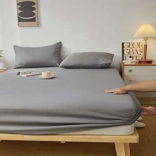 1 Spannbettlaken aus Baumwolljersey mit Gummizug grau - Easy2sell - Deluxe