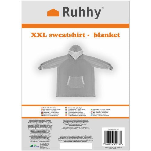 1 XXL - Sweatshirt - Decke oversize für Wärme grau - Easy2sell - Deluxe