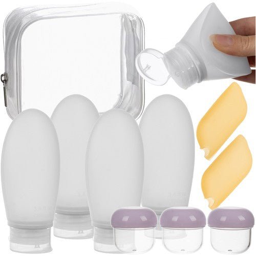 10 - teiliges Reisekosmetik - Set mit flexiblen Behältern transparent - Easy2sell - Deluxe
