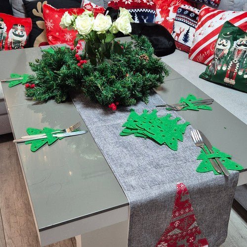 12 - tlg. Weihnachtsbesteckhüllen | Stabil und langlebig | Grün - Easy2sell - Deluxe