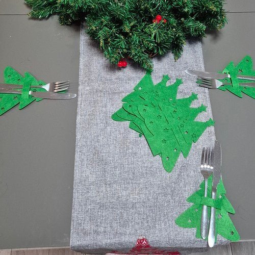 12 - tlg. Weihnachtsbesteckhüllen | Stabil und langlebig | Grün - Easy2sell - Deluxe