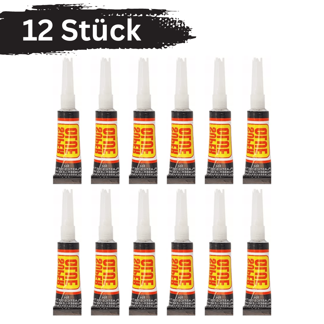 12x 3g Sekundenkleber Alleskleber Universal Schnellkleber Super Glue Extra Stark - Easy2sell - Deluxe