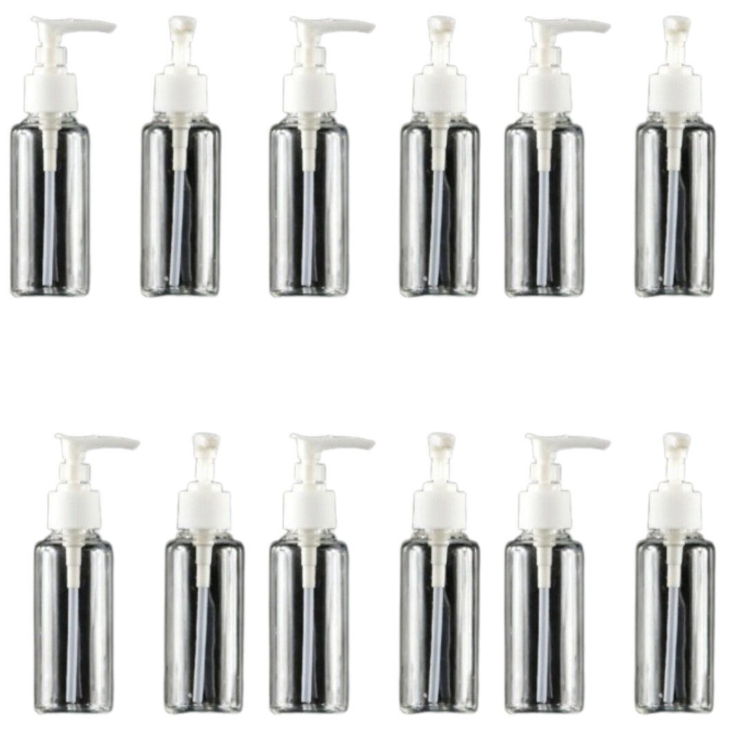 12x Transparente Reise Flaschen je 100 ml Reiseflaschen Hand Gepäck Kunststoff - Easy2sell - Deluxe