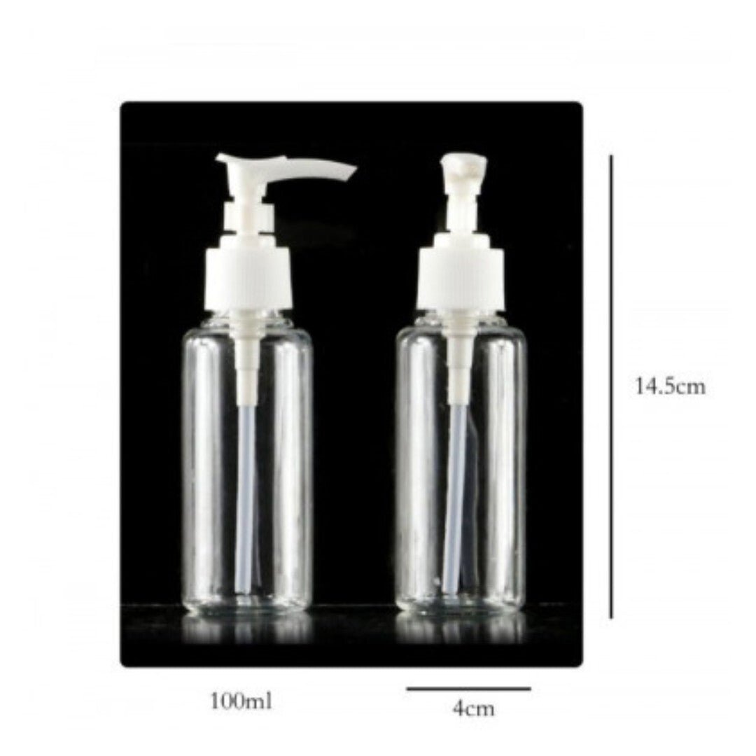 12x Transparente Reise Flaschen je 100 ml Reiseflaschen Hand Gepäck Kunststoff - Easy2sell - Deluxe