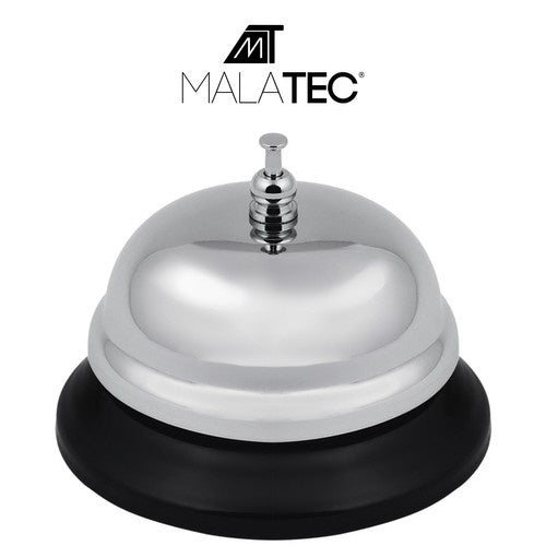 Tischklingel Druckauslöser Metall 8,5x6cm Silber Rezeptionsklingel Empfang Theke 5869