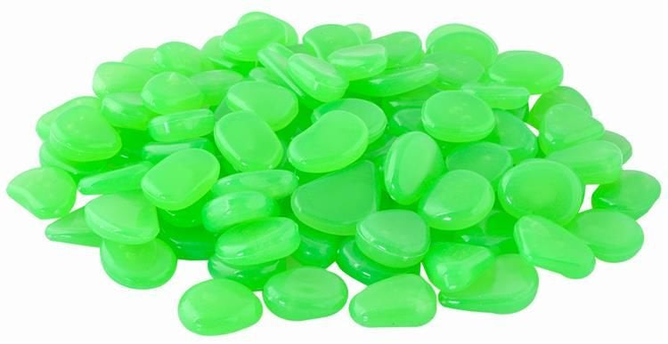 Leuchtende Steine – Set mit 100 grünen Steinen