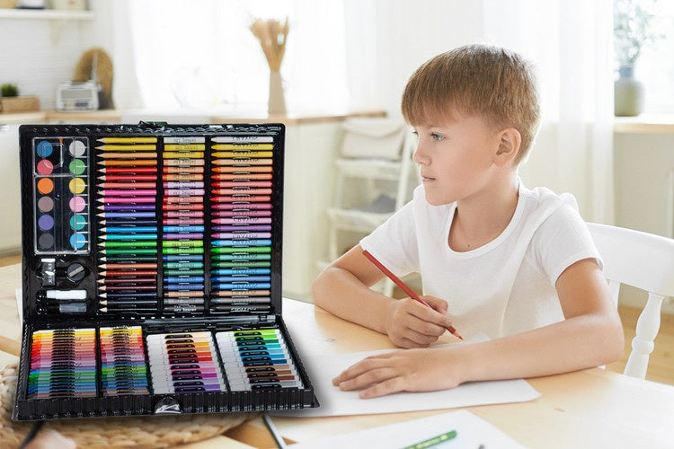 Malset im Koffer, 168-teilig, schwarz