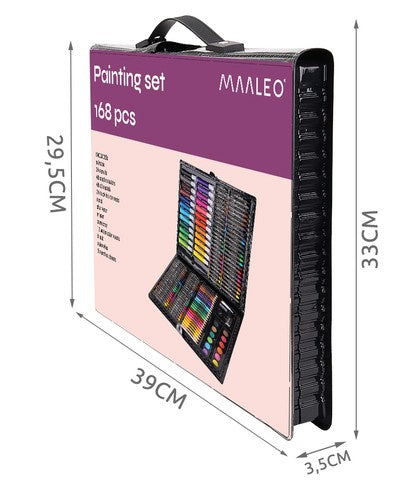 Malset im Koffer, 168-teilig, schwarz