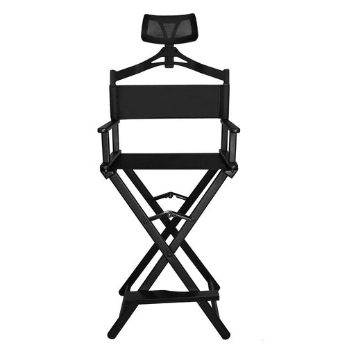 Schminkstuhl aus Aluminium mit Kopfstütze