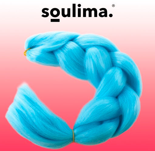 Kunsthaar in Zöpfen - blau