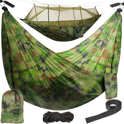 Hängematte mit Moskitonetz Tarnung 260x140 cm 150 kg ultraleicht Camping Reise