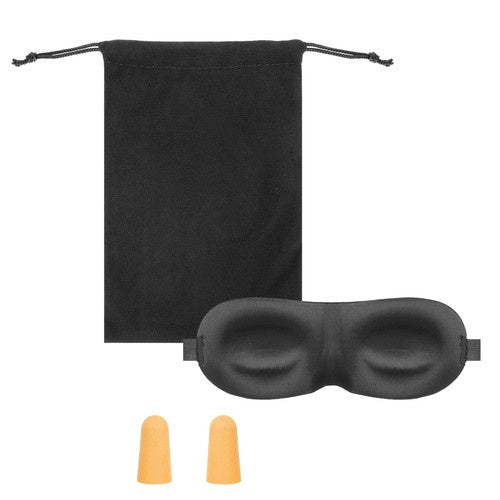 Schlafmaske 3D + Ohrstöpsel Schwarz ISO