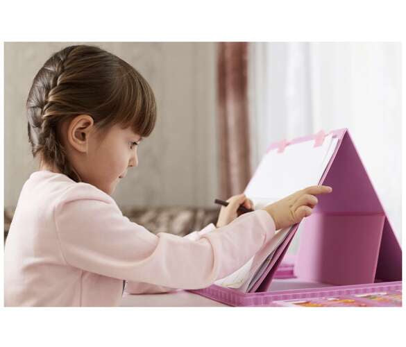 Malset Kinderkoffer 208-teilig rosa Buntstifte Marker Wachsmalstifte Set