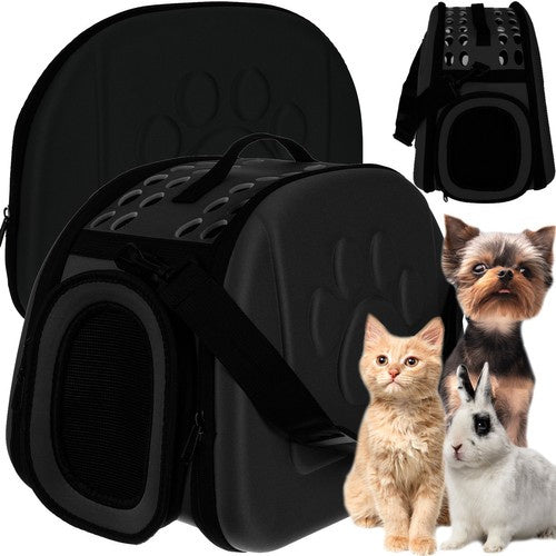 Hundetragetasche Katze Kaninchen Transporttasche EVA schwarz bis 6 kg 43x32x27cm
