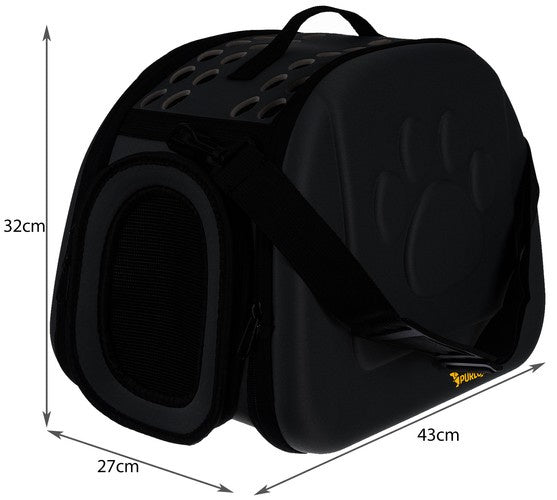 Hundetragetasche Katze Kaninchen Transporttasche EVA schwarz bis 6 kg 43x32x27cm
