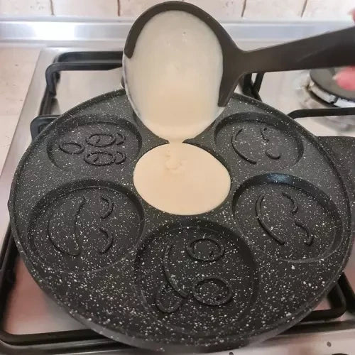 Spiegeleipfanne Pancake Pfanne Eierpfanne Smiley Motiv 7-fach Ø26 cm Induktion
