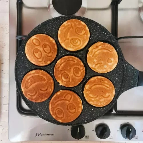 Spiegeleipfanne Pancake Pfanne Eierpfanne Smiley Motiv 7-fach Ø26 cm Induktion