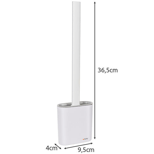Toilettenbürste Silikon flexibel mit Halter Wandmontage weiß grau schlank TPR