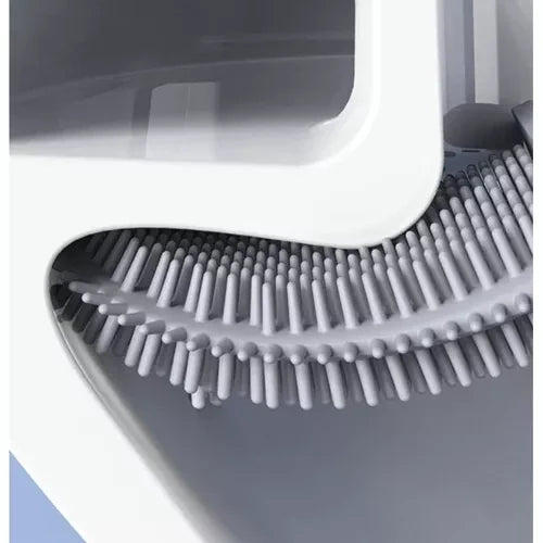 Toilettenbürste Silikon flexibel mit Halter Wandmontage weiß grau schlank TPR