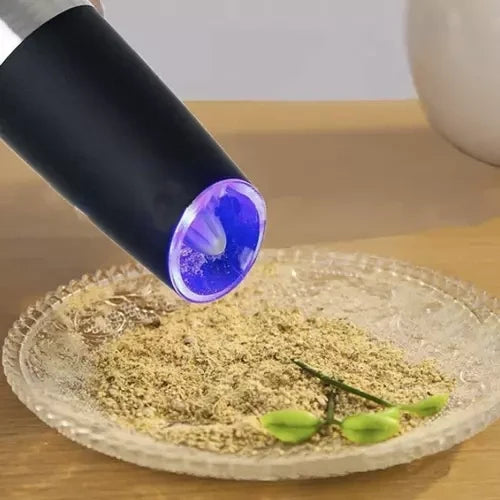 Elektrische Schwerkraft-Mühle 2er Set Salz Pfeffer Keramik LED 50 ml stufenlos
