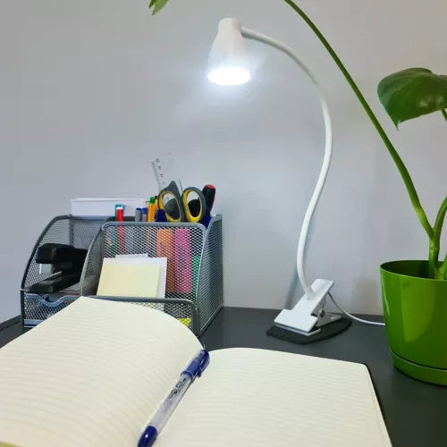 Schreibtischlampe mit Clip - weiß Izoxis 19455