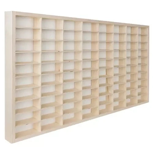 Holzregal für Spielzeugautos 80 Fächer Kiefer Sperrholz Wandmontage 78,5 cm