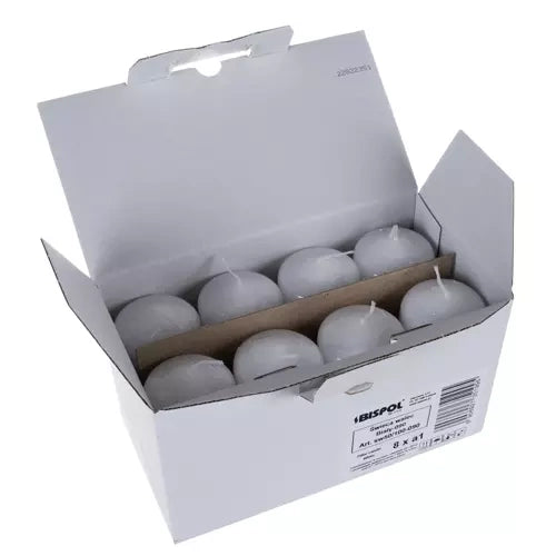 Weiße Zylinderkerze - Set mit 8 Stück.