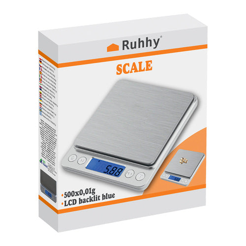 Ruhhy 19899 Digitale Küchenwaage 0,01 g - 500 g