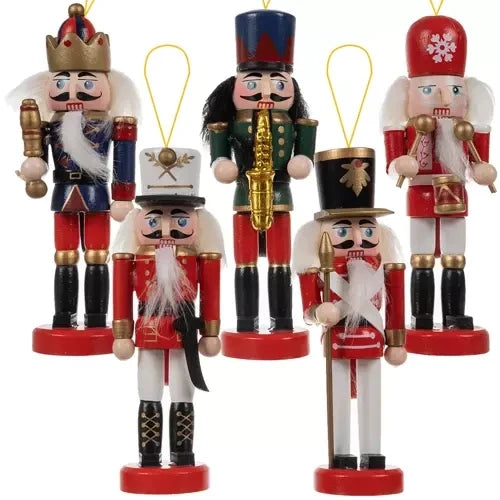 5 Stk. Nussknacker Weihnachten Christbaumschmuck Nussknackerfiguren Weihnachtlich 20358