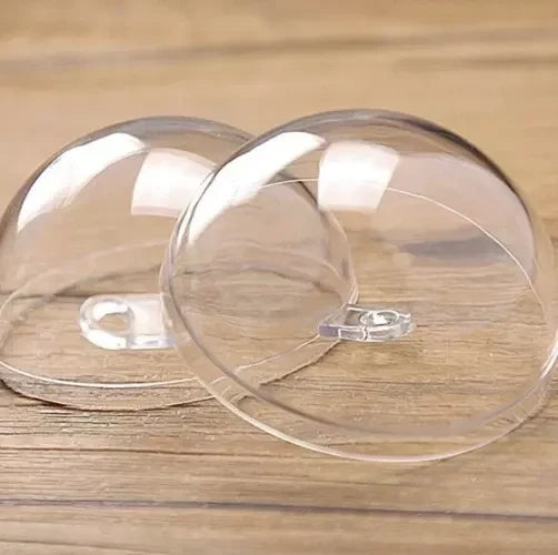 12 Stk Transparente Weihnachtskugel zum Befüllen Aufhängen Acrylkugel 8cm 20508