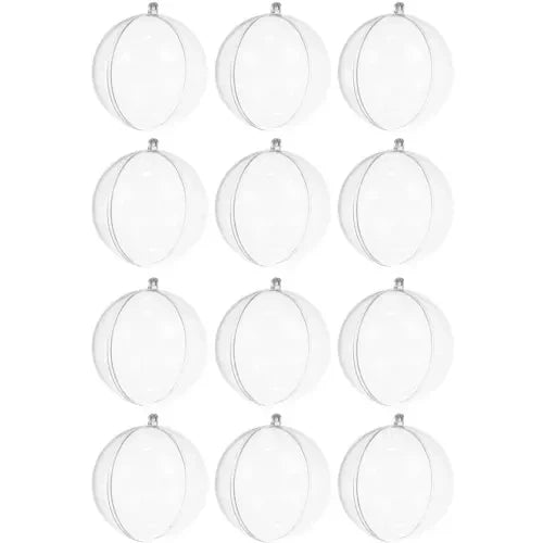12 Stk Transparente Weihnachtskugel zum Befüllen Aufhängen Acrylkugel 8cm 20508