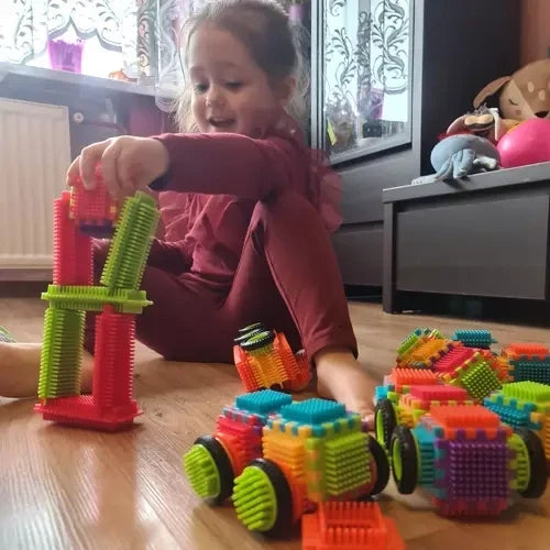 Bausteine Set 192 Teile Borsten Bauklötze Konstruktionsspielzeug mehrfarbig
