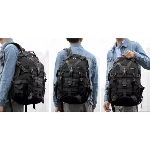 Trizand 20534 schwarzer Militär-/Wanderrucksack