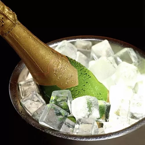 Doppelwandiger Eiskübel für Eiswürfel 1,3 Liter mit Deckel Zange Sieb Löffel Flaschenkühler-Set für Getränke Edehlstahl 21159