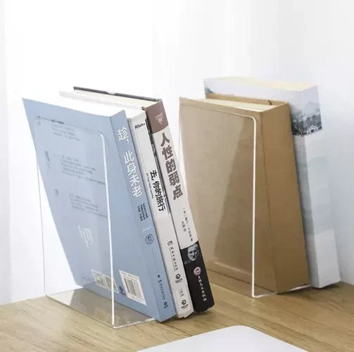 Buchstützen Acryl 6er Pack glasklar transparent 18,5x12x12 cm Regal Büro Zuhause