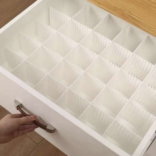 Schubladenteiler Set 4er verstellbar erweiterbar zuschneidbar 46,3 x 7 cm hoch