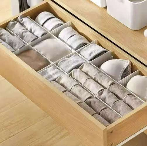 Schubladenteiler Set 4er verstellbar erweiterbar zuschneidbar 46,3 x 7 cm hoch