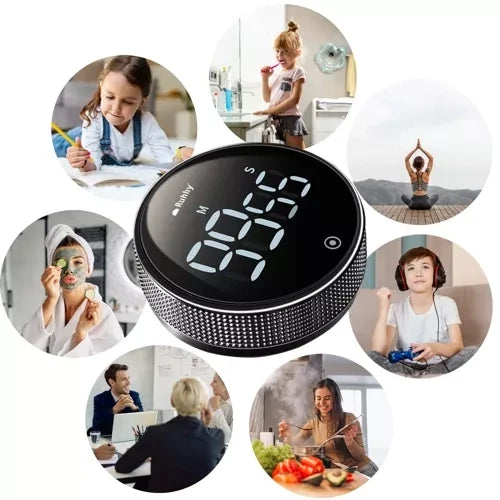 Küchentimer digital LED LCD Magnet Stoppuhr Schwarz 0-99:55 Min 3xAAA 4,5V