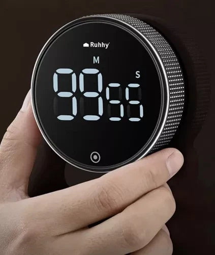 Küchentimer digital LED LCD Magnet Stoppuhr Schwarz 0-99:55 Min 3xAAA 4,5V