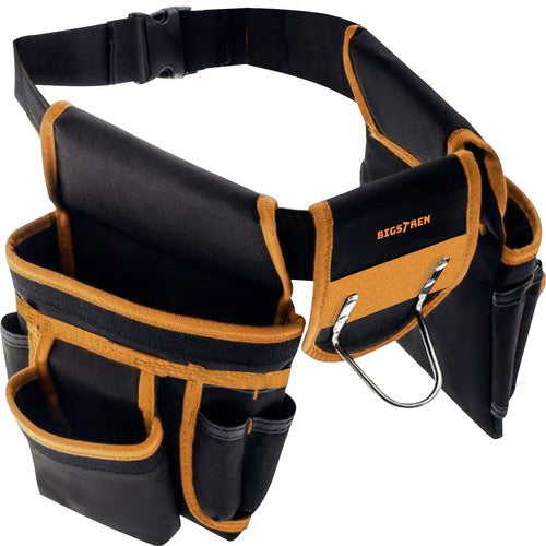 Werkzeuggürtel 22 Taschen 2 Schlaufen Hammerhalter 600D Oxford schwarz gelb