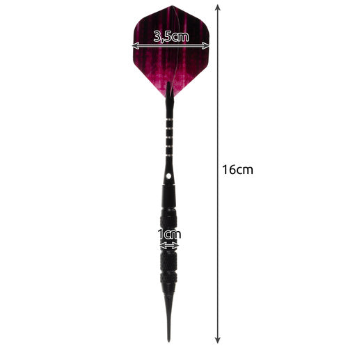 Darts Set 12 Stück Softdart Pfeile 100 Spitzen Flight Protectors O-Ringe Tool