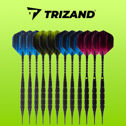 Darts Set 12 Stück Softdart Pfeile 100 Spitzen Flight Protectors O-Ringe Tool
