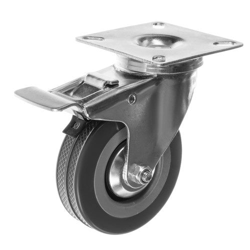 Transportrollen 4 Stück schwenkbar drehbar mit Bremse Gummiräder 75 mm 220 kg