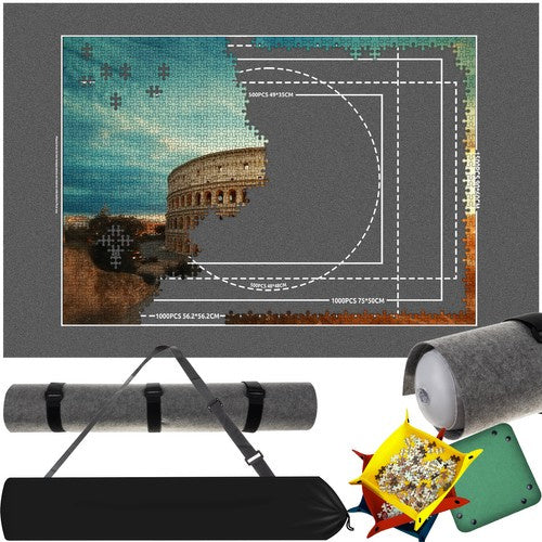 Puzzlematte mit Tasche, Pumpe, 4 Sortiertaschen, Schlauch, Gurte, 115 x 67 cm