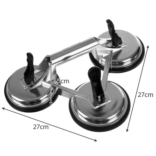 Saugnapf Dreifach 3x 120 mm Aluminium Vakuumsauger 150 kg Glas Fliesen Hebegerät