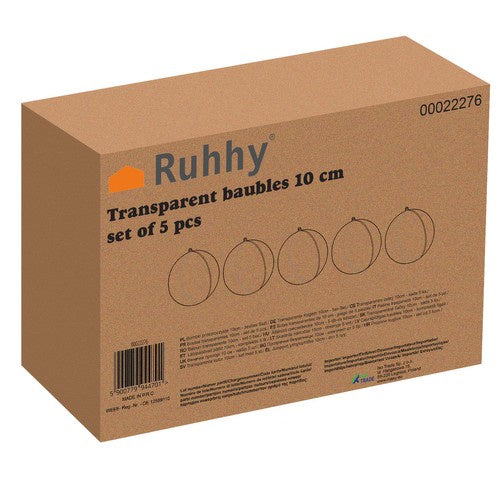 Transparente Kugeln 10 cm – 5er-Set Ruhhy 22276